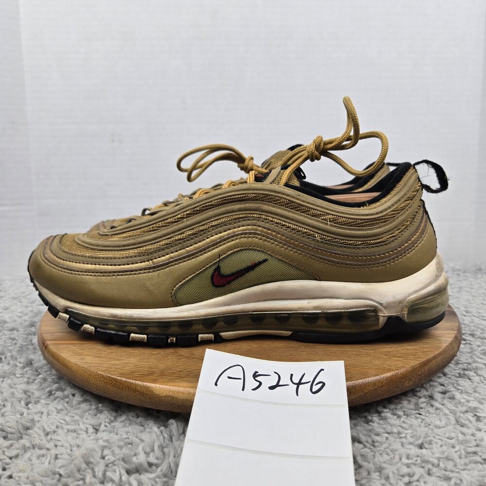 Nike Mens 12 Air Max 97 OG QS Metallic Gold Athletic Casual Sneaker 884421-700